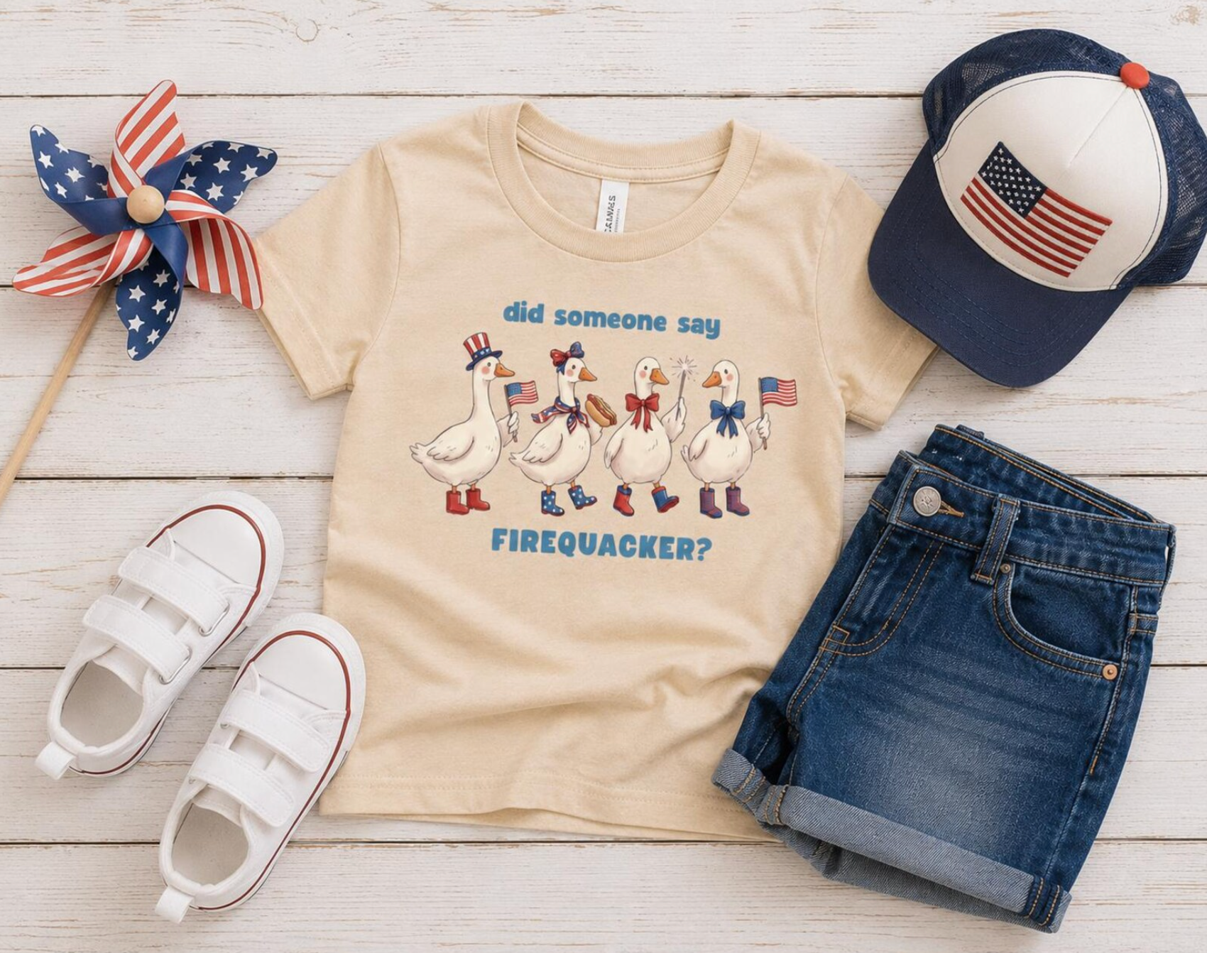 Did Someone Say Firequacker Shirt for Kids, Funny Fourth of July Duck Shirt, Patriotic Kids Tee, July 4th Shirt