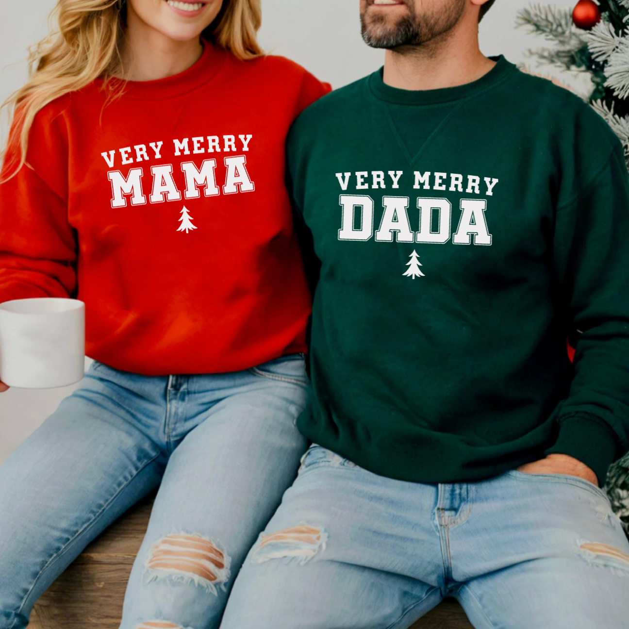 Very Merry Personalized Christmas Shirts for Parents – Custom Holiday Tees