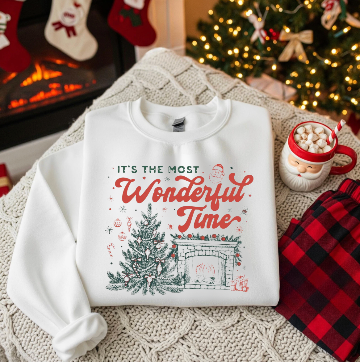 It’s The Most Wonderful Time Christmas Crewneck – Cozy Holiday Sweatshirt for Women