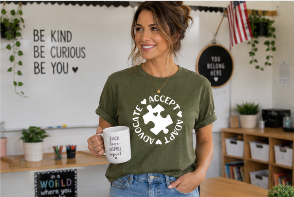 Advocate Accept Adapt Autism Awareness T-Shirt
