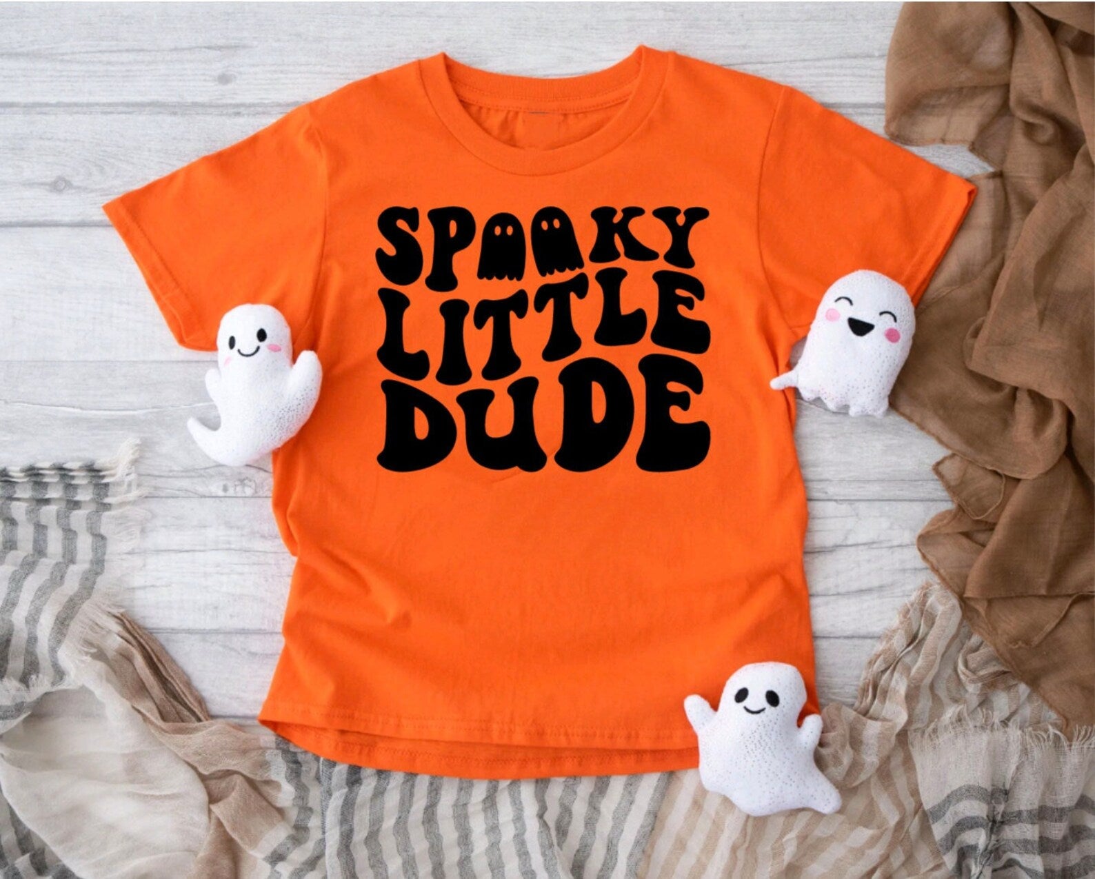 Spooky Little Dude Halloween Shirt | Orange Halloween Shirt for Boys | Toddler Halloween Outfit | Cute Halloween Kids Shirt