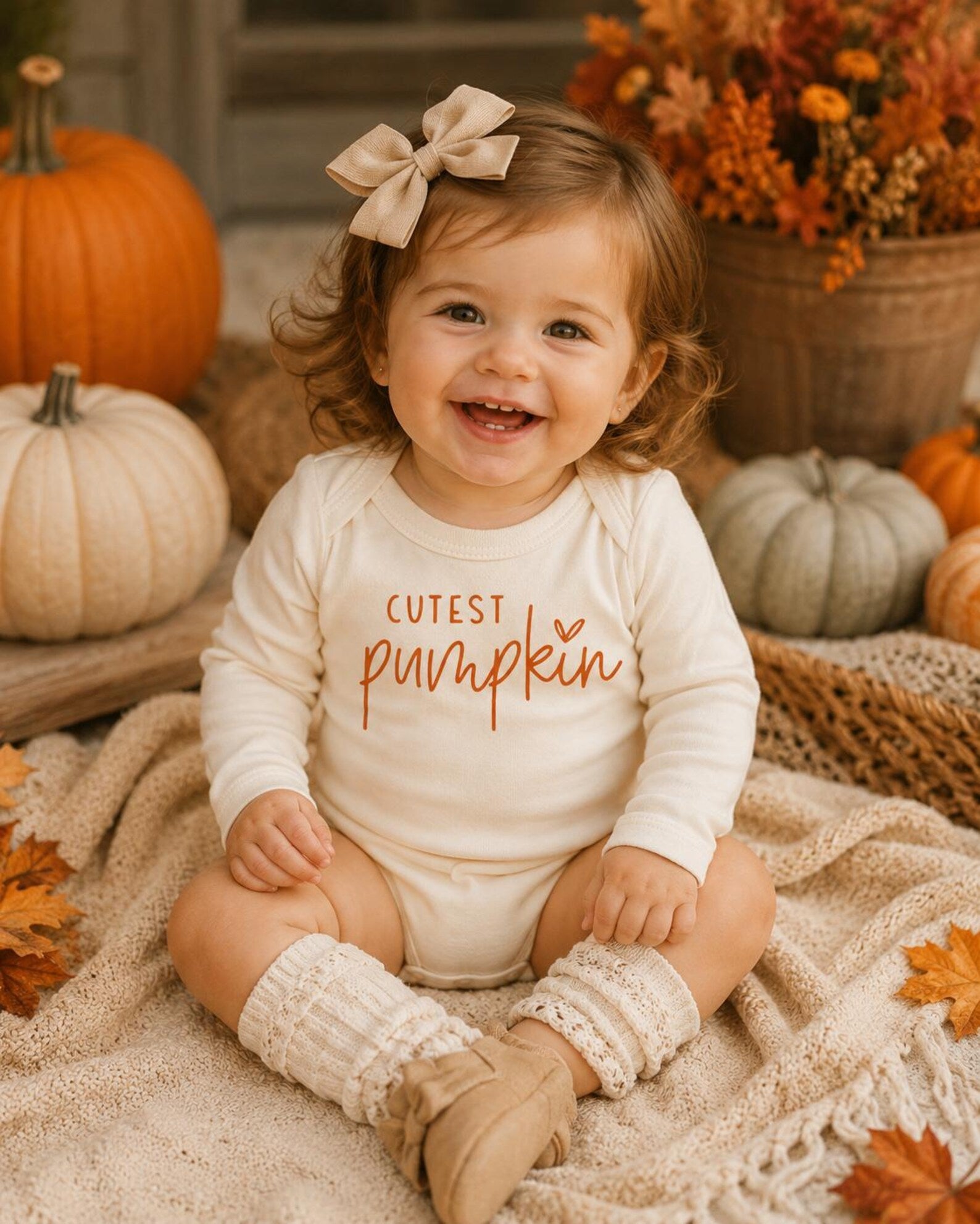 Cutest Pumpkin Neutral Fall Outfit – Baby & Toddler Fall Bodysuit/Crewneck