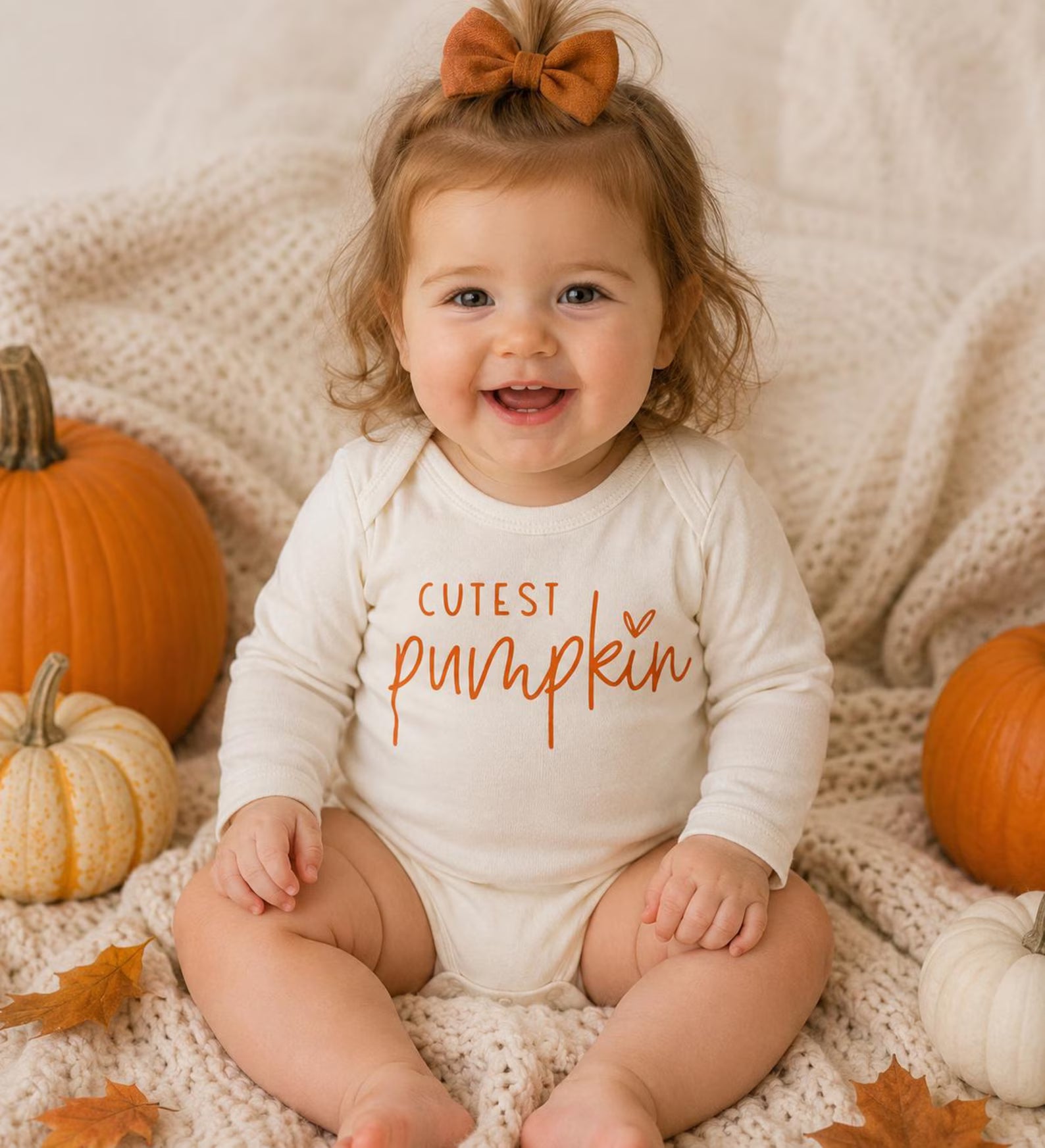 Cutest Pumpkin Neutral Fall Outfit – Baby & Toddler Fall Bodysuit/Crewneck