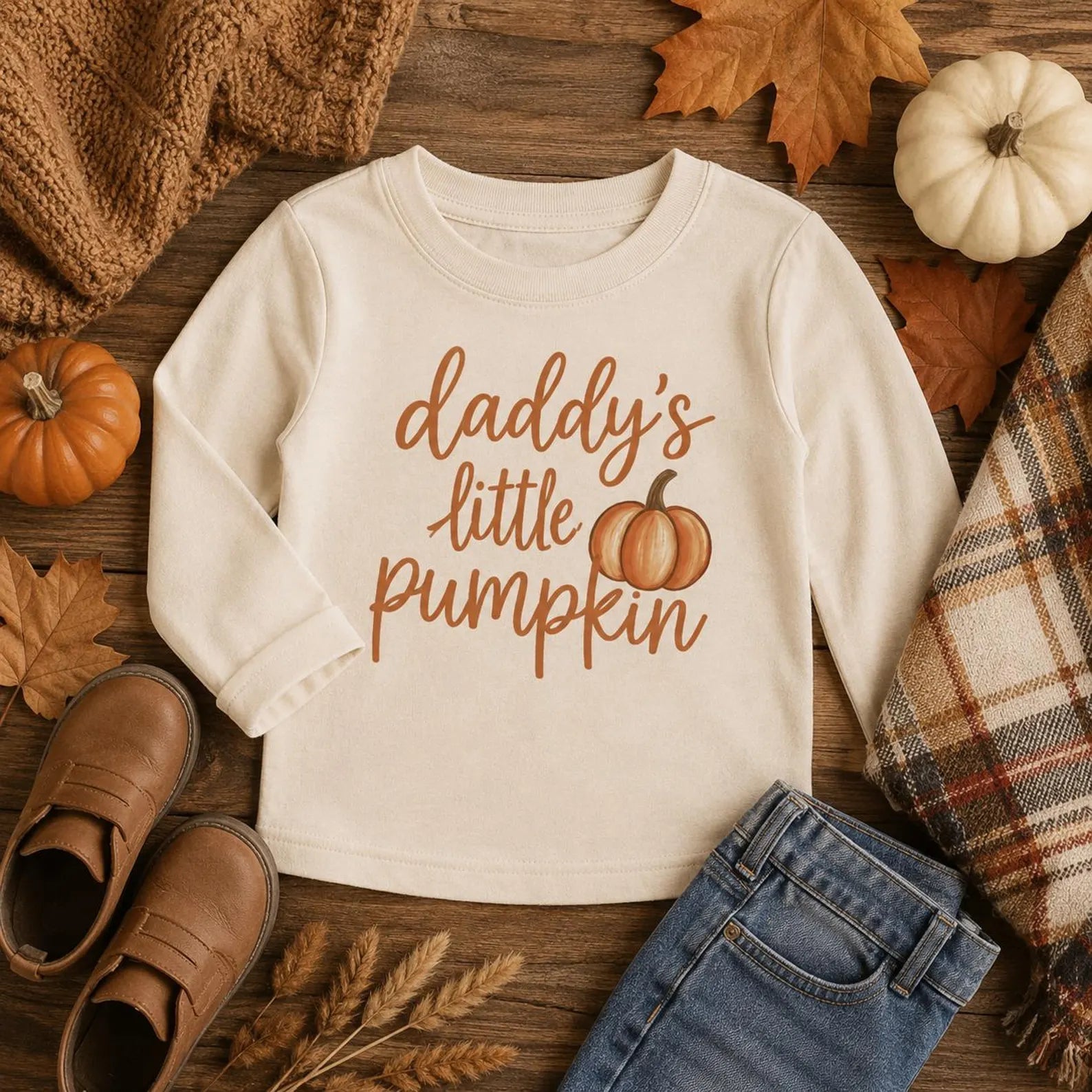 Daddy’s Little Pumpkin Shirt | Fall Shirt for Girls | Pumpkin Patch Outfit | Cute Thanksgiving Shirt for Kids