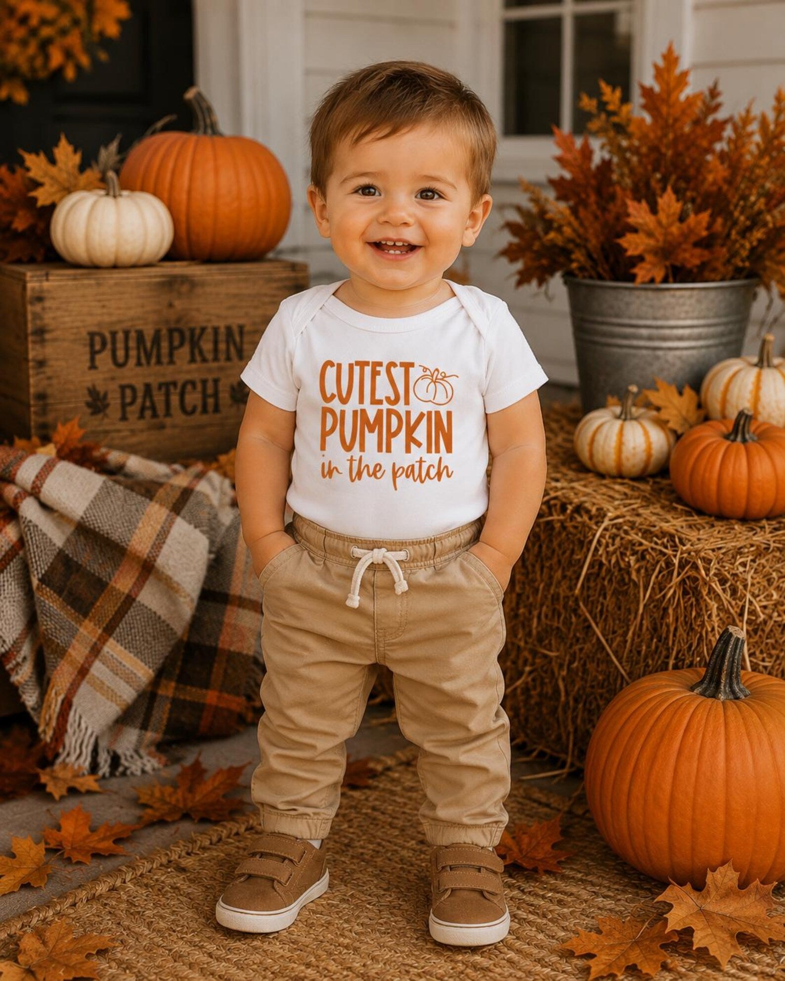 Cutest Pumpkin in the Patch White Fall Outfit for Kids