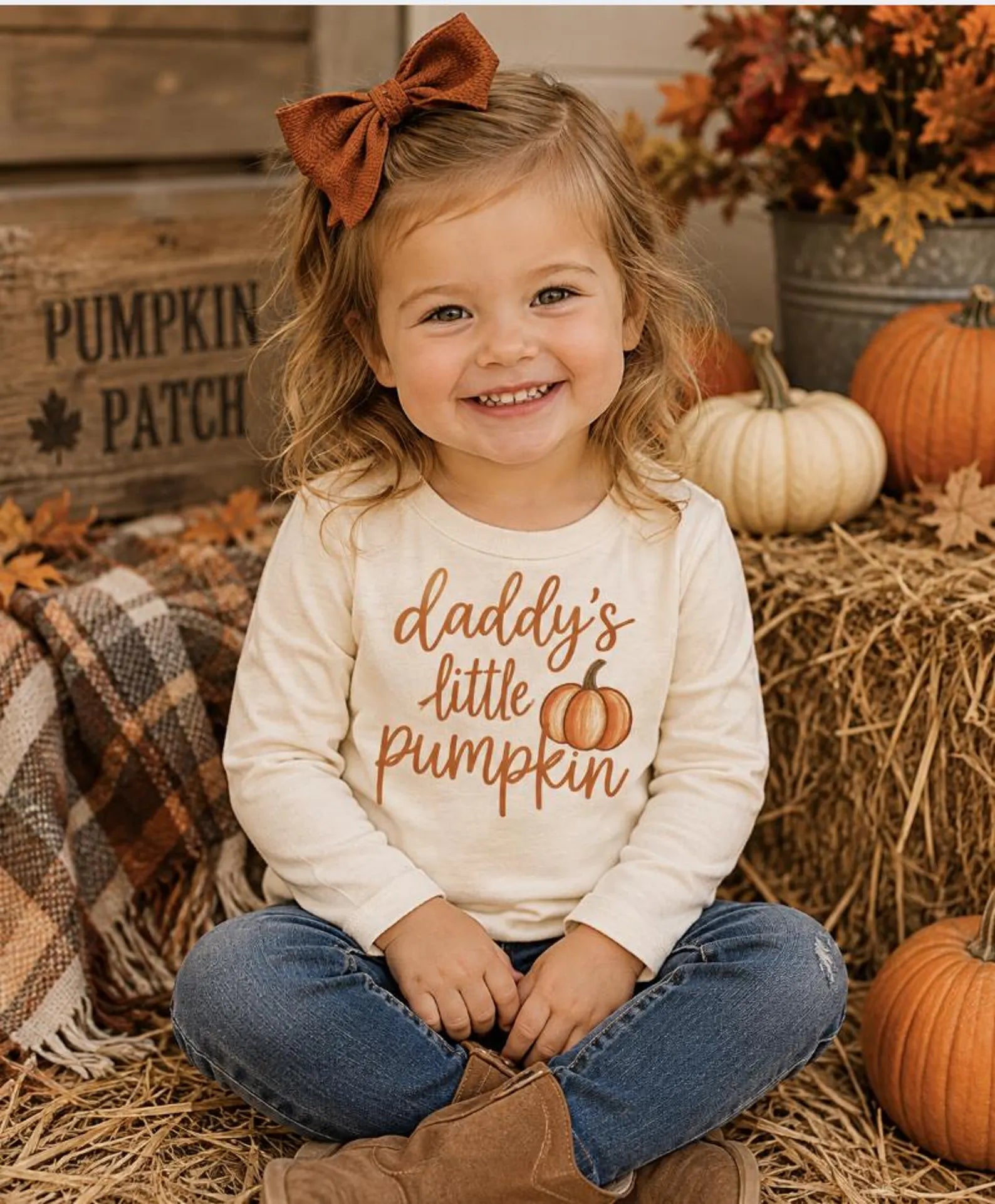 Daddy’s Little Pumpkin Shirt | Fall Shirt for Girls | Pumpkin Patch Outfit | Cute Thanksgiving Shirt for Kids