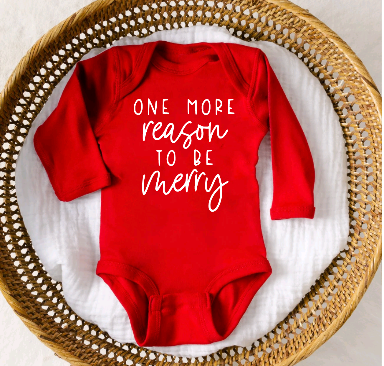 One More Reason To Be Merry Red Vintage Red Christmas Tee