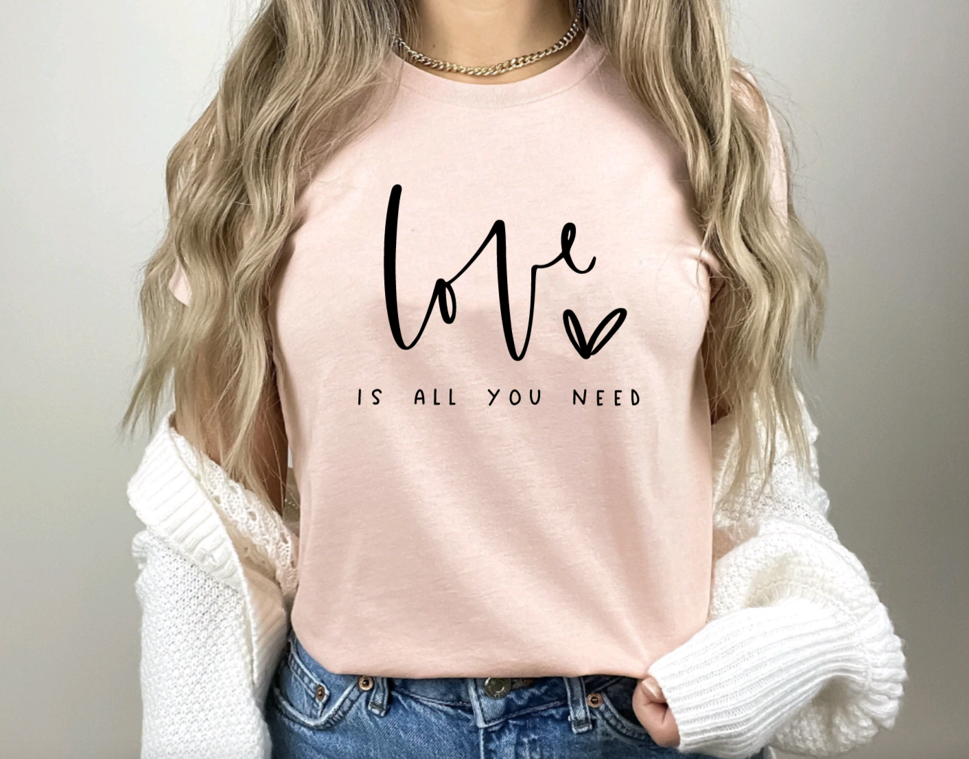 Love Is All You Need Peach Valentines Day Shirt
