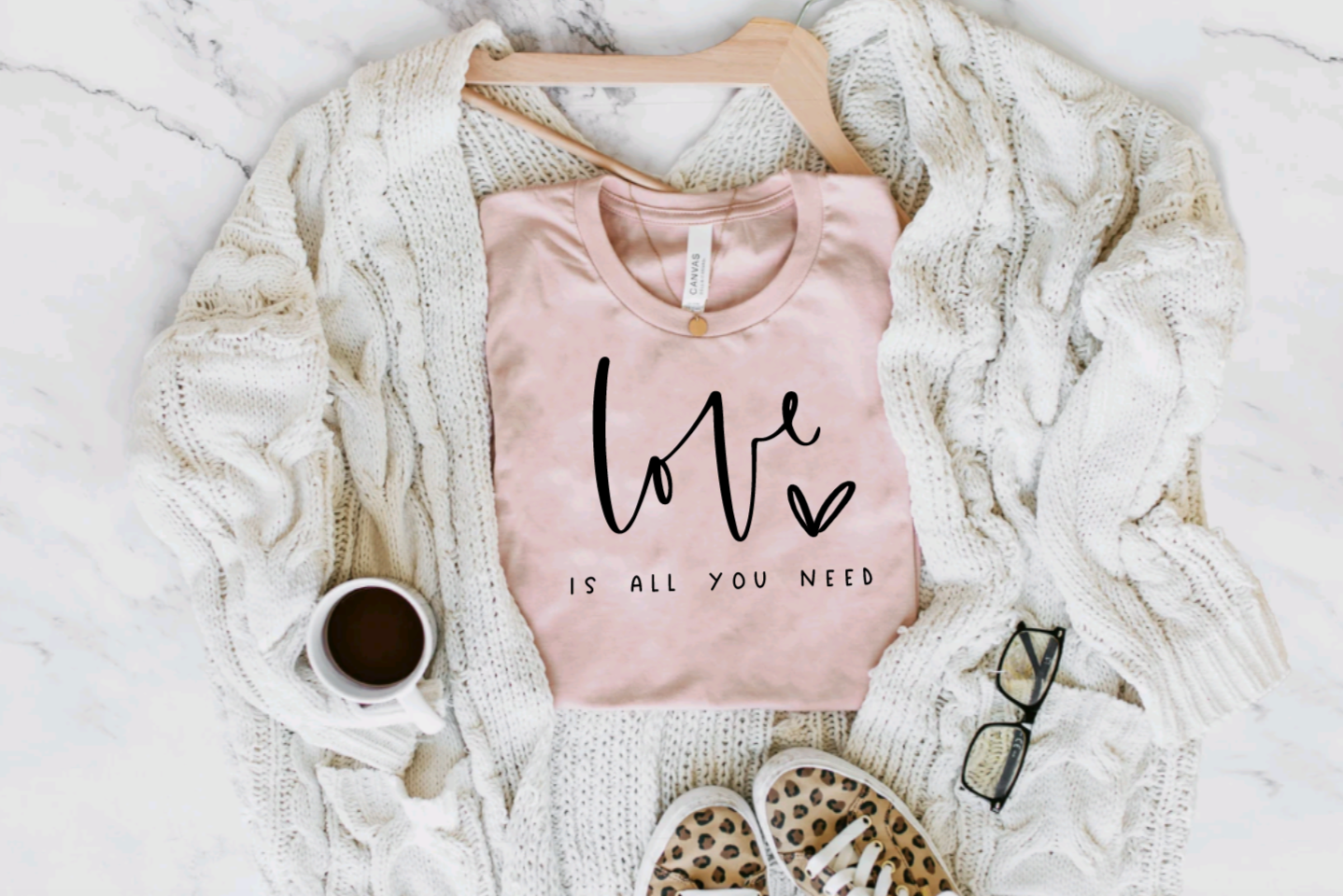Love Is All You Need Peach Valentines Day Shirt