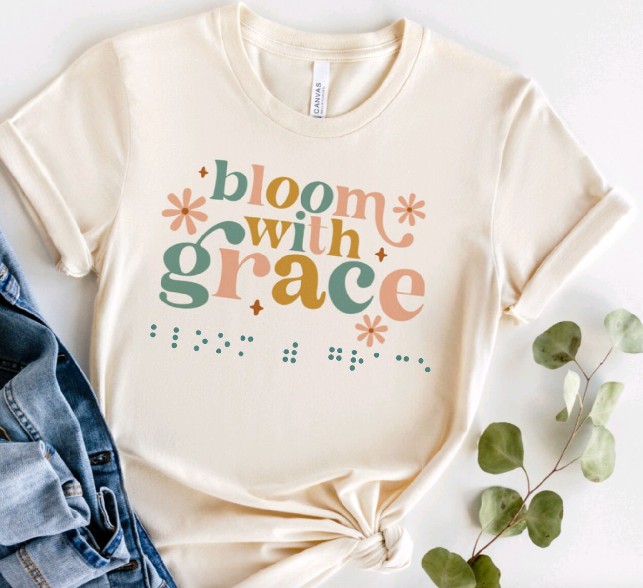 Bloom With Grace Braille Tee