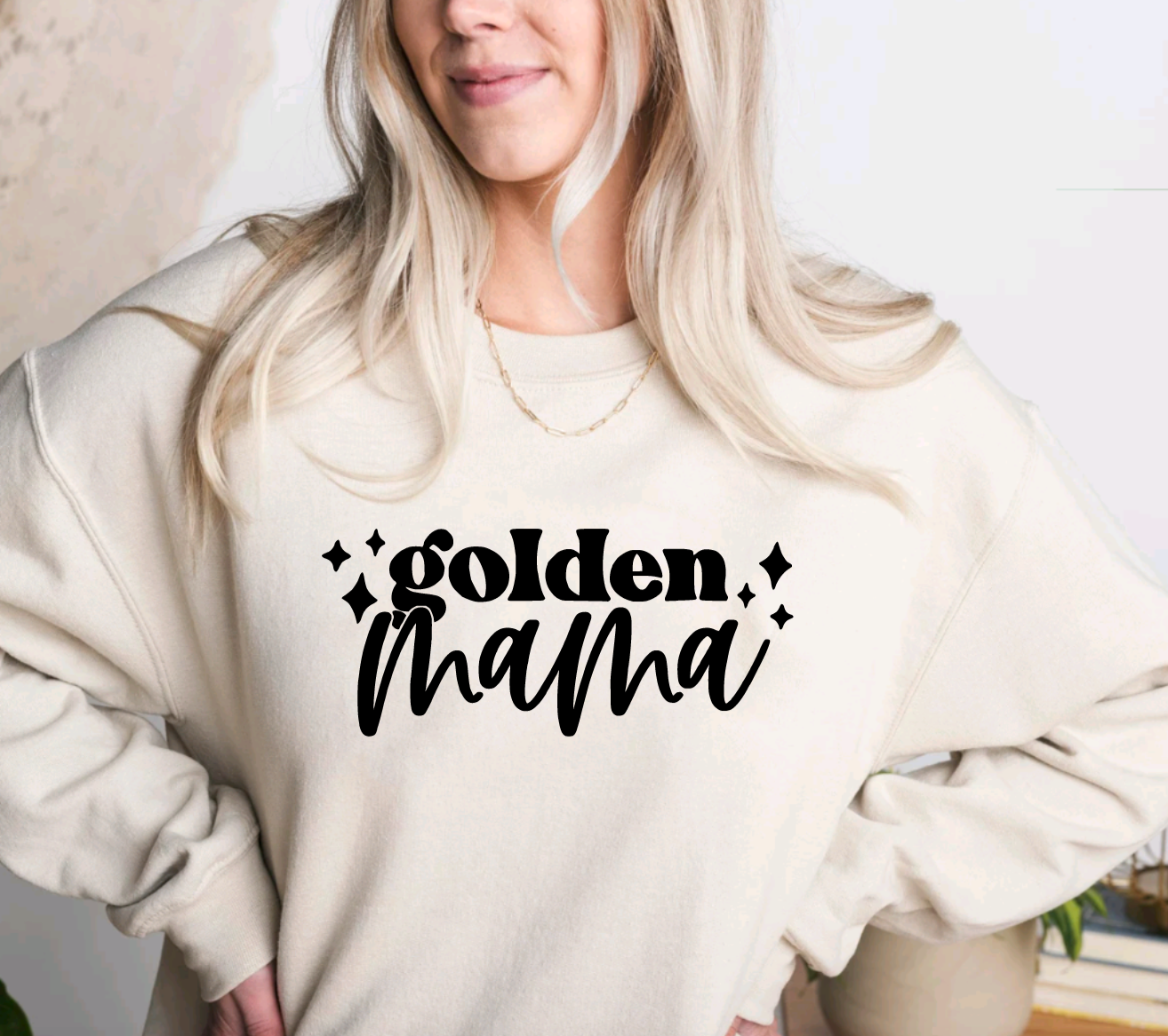 Golden Mama Golden Retriever Tan Crewneck