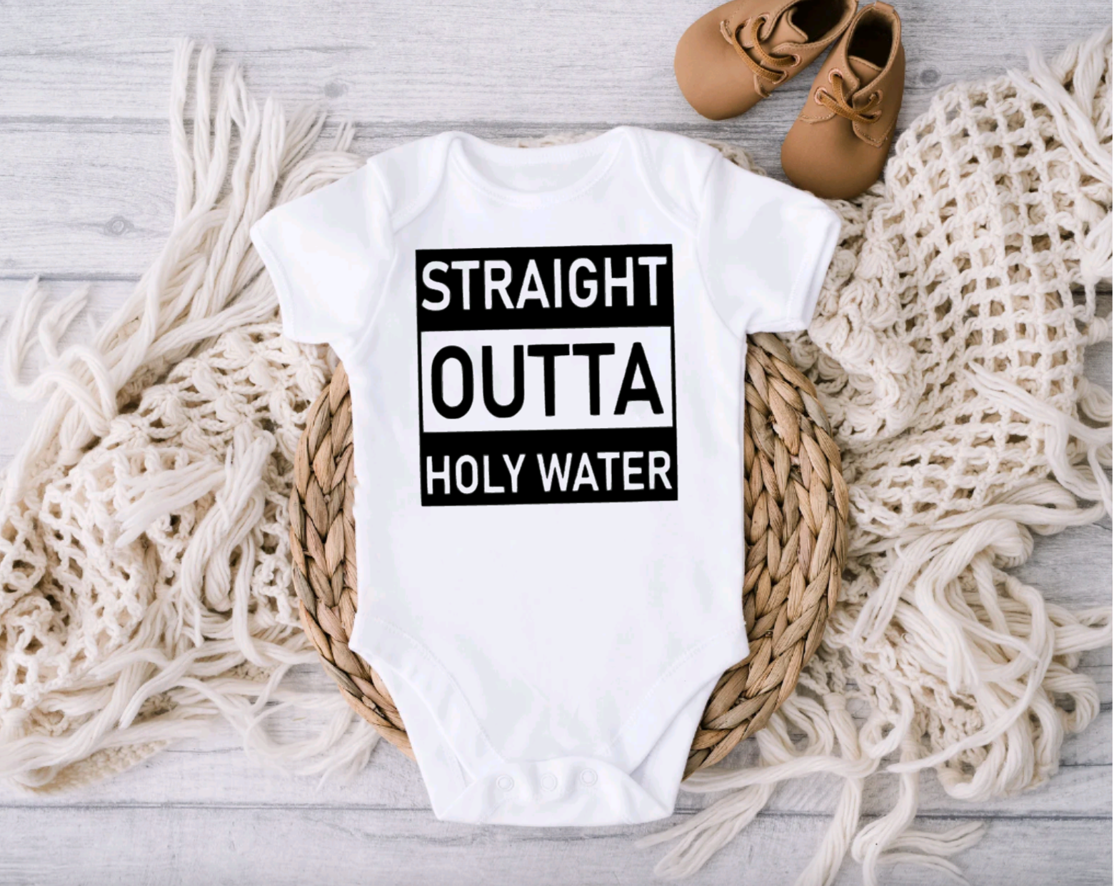 Straight Outta Holy Water Baptism Tee