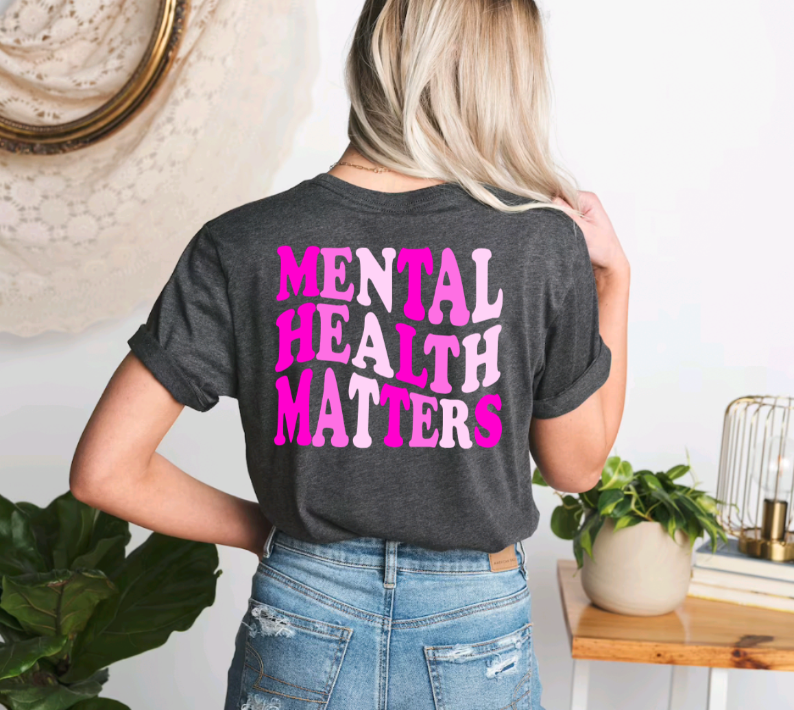 Mental Health Matters Grey Affirmation Tee