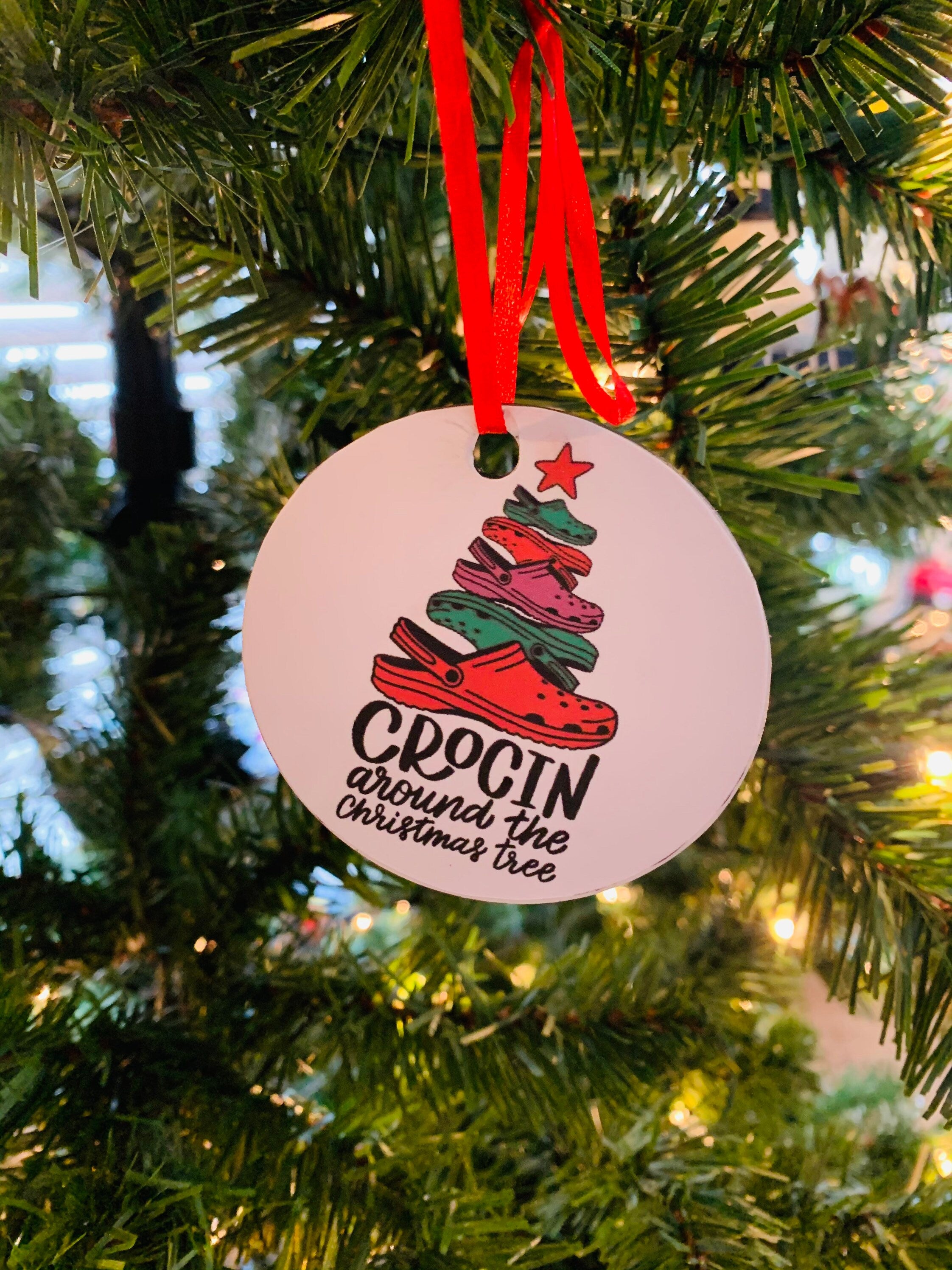 Crocin Around The Christmas Tree Acrylic Ornament