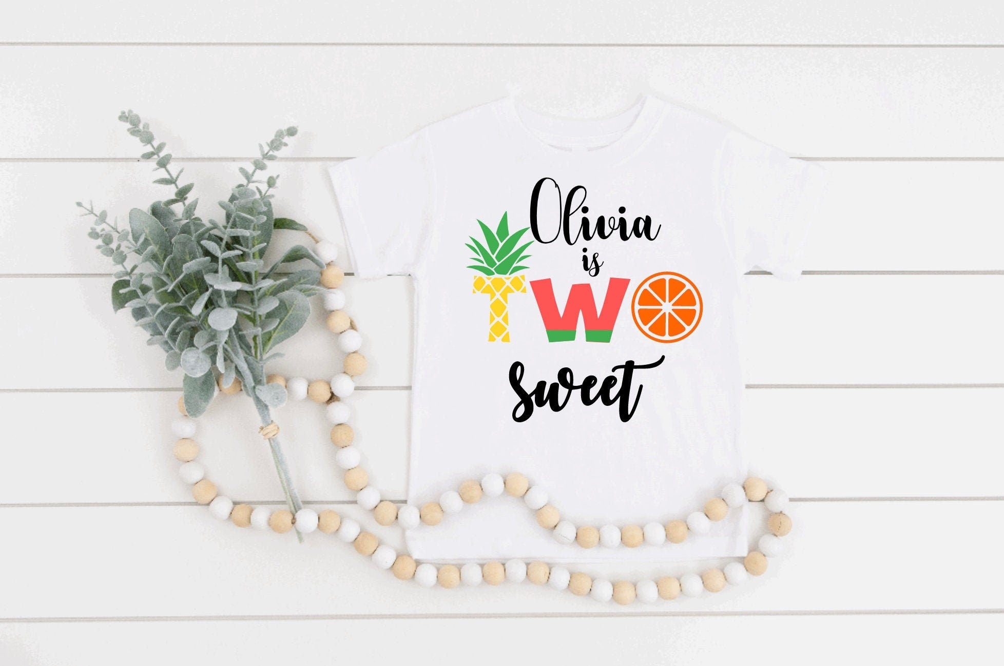 Personalized Two Sweet Birthday White Tee
