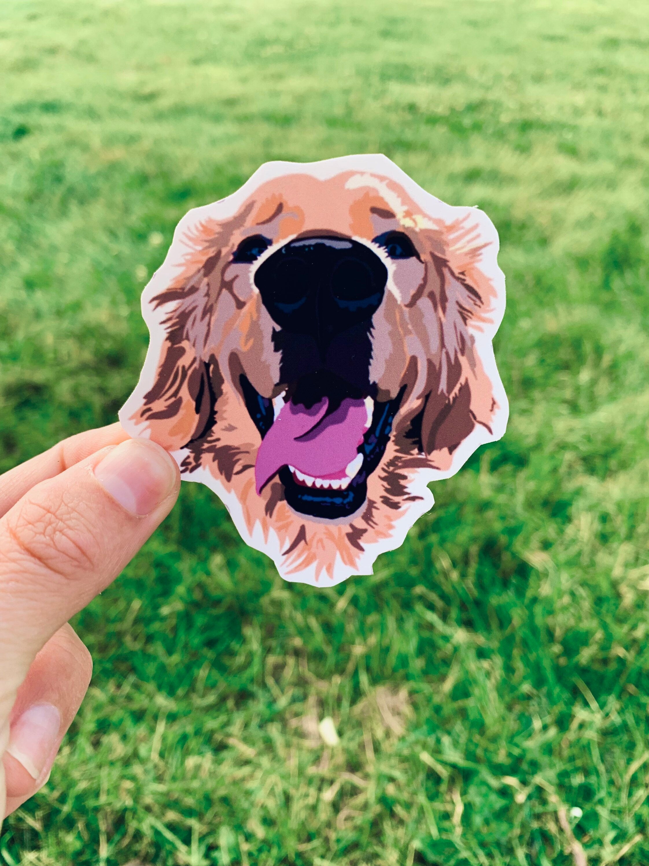 Golden Bc Sticker Golden Retriever Sticker | Simply Stitched Designs