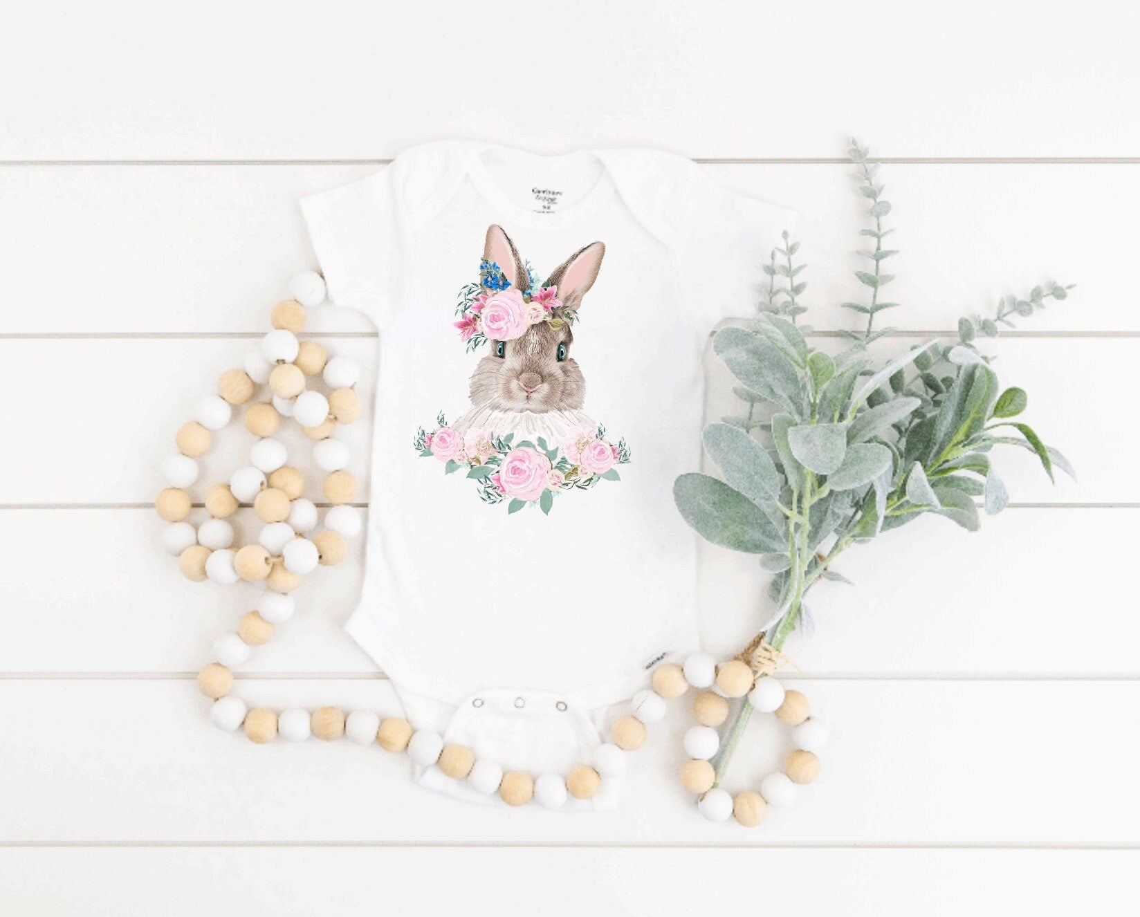 Easter Bunny Pink Floral Tee