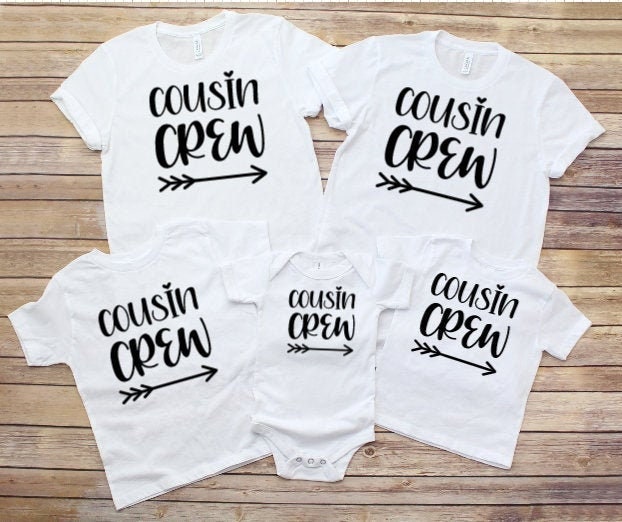 Cousin Crew White Matching Tees