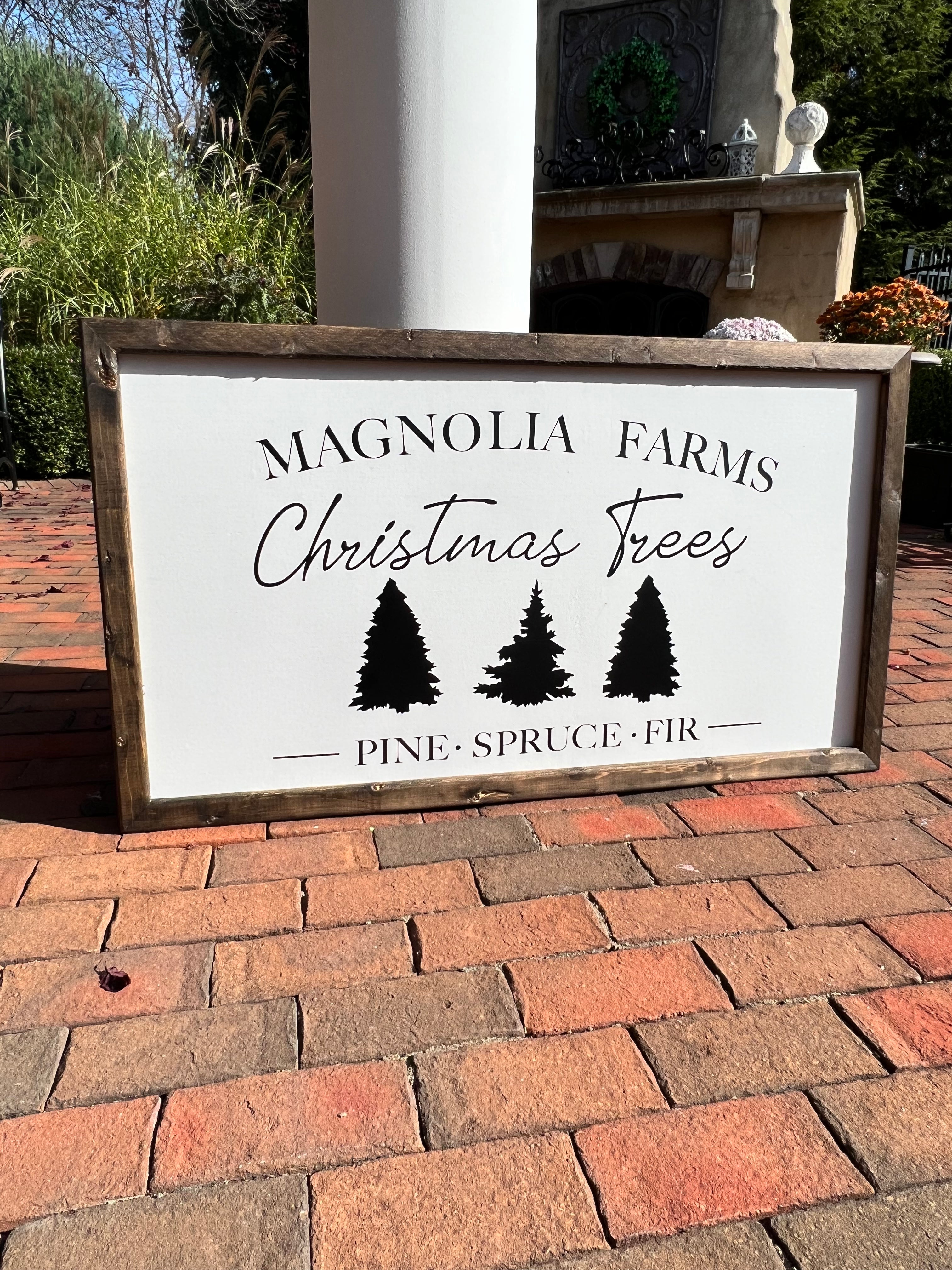 Magnolia Farms Christmas Tree Wooden Sign Decor